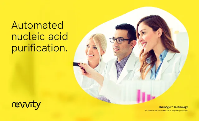 Cover of the Revvity chemagic automated nucleic acid purification brochure